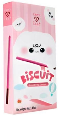 1x40g Tokimeki Biscuit Sticks - leckerer asiatischer Snack + Heartforcards® Versandschutz (Strawberry) von HEART FOR CARDS