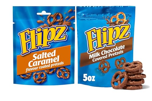 2x Flipz Brezel-Snacks – Salted Caramel & Milk Chocolate (je 90g) | Süß-salzige Kombination mit Suchtfaktor von HEART FOR CARDS