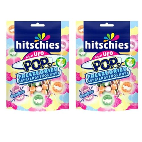 2x Hitschies Brizzl UFO Pops gefriergetrocknet | 2x 50g | Fruchtiger Space-Genuss mit kosmischem Crunch 2x Hitschies Brizzl UFO Pops gefriergetrocknet | 2x 50g | Fruchtiger Space-Genuss mit kosmischem Crunch von HEART FOR CARDS