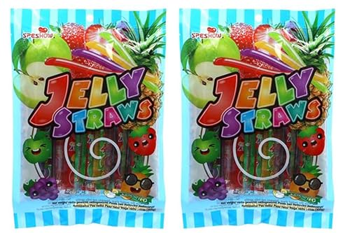 2x 300g Jin Jin Fruchtgummi Jelly Strips Straws Mix Fruchtgummi für Kinder, Jelly-Sticks, Gelee Süßigkeiten, Kindersüßigkeiten, Fruchtige Sticks, Fruchtstangen + Heartforcards® Versandschutz von HEART FOR CARDS