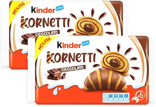 2x Kinder Kornetti - italienisches Schoko Croissants mit Milchschokolade 2x252g - 2x(6 x 42g) + Heartforcards® Versandschutz von HEART FOR CARDS