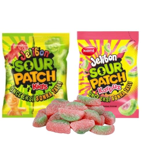 2x Sour Patch Kids Mix - 2x80g Packung - mit Sour Patch Watermelon und Sour Patch Kids + Heartforcards® Versandschutz von HEART FOR CARDS