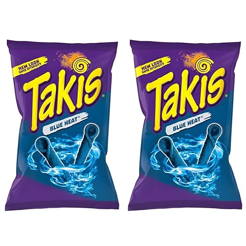 2x280g Takis BLUE HEAT Tortilla Chips - 2 Großpackungen mit Blue Hot Chili Pepper & Spicy Flavour + Heartforcards® Versandschutz von HEART FOR CARDS