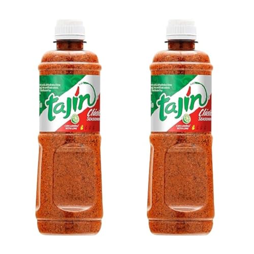 2x400g Tajin Classic - Fruit and Snack Seasoning - Gewürzmischung: Classic with Lime Gewürzmischung + Heartforcards® Versandschutz von HEART FOR CARDS