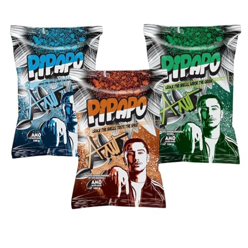 3er ​Amo PiPaPo Sonnenblumenkerne mit Geschmack – Knackiger Snack, reich an Nährstoffen, ideal für unterwegs – 100g pro Packung von HEART FOR CARDS
