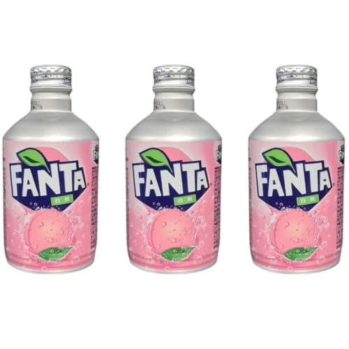 3x Fanta White Peach 3x300ml - Japanische Fanta in stylischer Aluminum Flasche mit einzigartigem Geschmack + Heartforcards® Versandschutz von HEART FOR CARDS