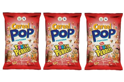 3x 28 g Fruity Pebbles Cereal Pop Popcorn | Knuspriges Popcorn mit cremigem Topping & Fruity Pebbles Crunch von HEART FOR CARDS