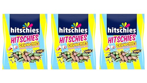 3x Hitschies Crunchies Sour Mix | 75g | Gefriergetrocknete Candy-Sensation aus Asien | Extra knusprig & fruchtig-sauer! Heartforcards von HEART FOR CARDS