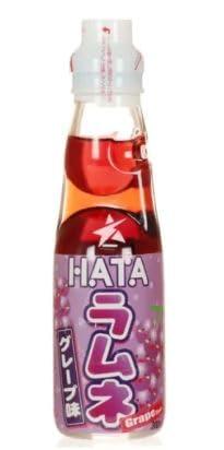 5 x Ramune Hata - Japanese Soda - 5 x 200ml Glasflasche + Heartforcards® Versandschutz (RAMUNE GRAPE) von HEART FOR CARDS