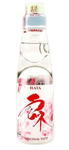 5 x Ramune Hata - Japanese Soda - 5 x 200ml Glasflasche + Heartforcards® Versandschutz (RAMUNE SAKURA) von HEART FOR CARDS