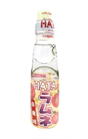 5 x Ramune Hata - Japanese Soda - 5 x 200ml Glasflasche + Heartforcards® Versandschutz (RAMUNE WHITE PEACH) von HEART FOR CARDS
