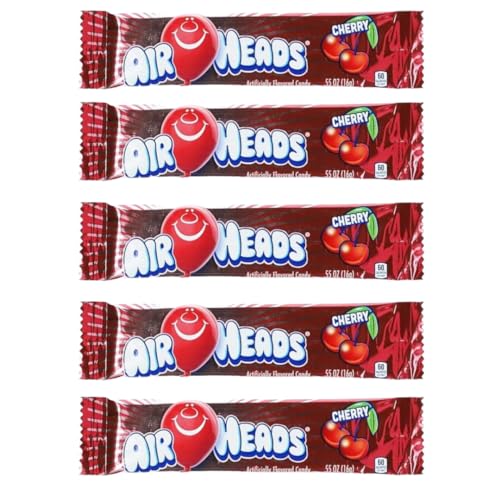 5x AIRHEADS Cherry - leckere amerikanische Kaubonbons - 5x16g Leckere Kaustreifen (Cherry) von HEART FOR CARDS