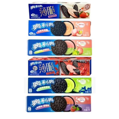 6er Oreo Probierpaket - 6x97g verschiedene zufällige japanische OREO SANDWICH BISCUITS - 9 mögliche Geschmäcker von HEART FOR CARDS