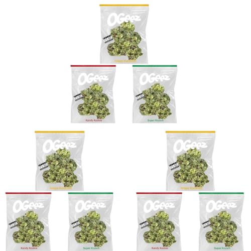 9 x Ogeez Krunch Knusper-Schokoladenstücke in Weed-Optik - 3 verschiedene Sorten - Relax it´s just chocolate + Heartforcards® Versandschutz von HEART FOR CARDS