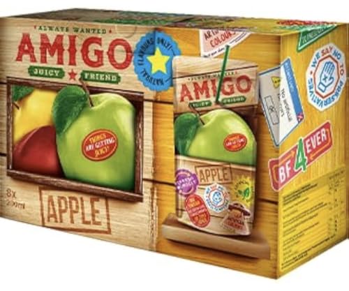 Amigo Softdrink - Juicy Friend 200ml pro Packung - Always Wanted + Heartforcards® Versandschutz (Apple, 8 Packungen (1 Box)) von HEART FOR CARDS