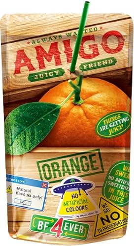 Amigo Softdrink - Juicy Friend 200ml pro Packung - Always Wanted + Heartforcards® Versandschutz (Orange, 1 Packung) von HEART FOR CARDS