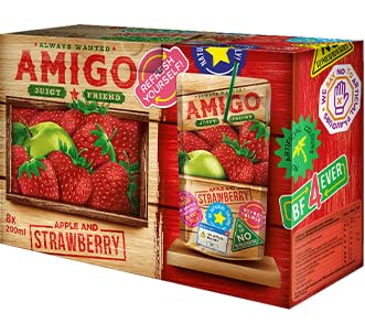 Amigo Softdrink - Juicy Friend 200ml pro Packung - Always Wanted (Strawberry, 8 Packungen (1 Box)) von HEART FOR CARDS