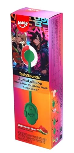 Amos Audio Lollipops | Essbarer Musik-Spaß in verschiedenen Sorten | Süße Überraschung mit einzigartigem Erlebnis (12g, Watermelon K-Pop) von HEART FOR CARDS