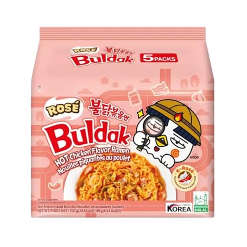 Buldak Rosé Hot Chicken Flavor Ramen (5 x 140g) 700g | Korean Fire Noodles von HEART FOR CARDS