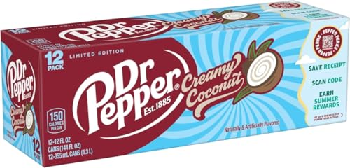 Dr. Pepper USA Creamy Coconut – 12 x 355 ml Dosen – Limitierte tropische Sorte mit Kokosnuss & Karamellnoten – Erfrischender Sommerdrink Dr. Pepper USA Creamy Coconut – 12 x 355 ml Dosen – Limitierte tropische Sorte mit Kokosnuss & Karamellnoten – Erfrischender Sommerdrink von HEART FOR CARDS