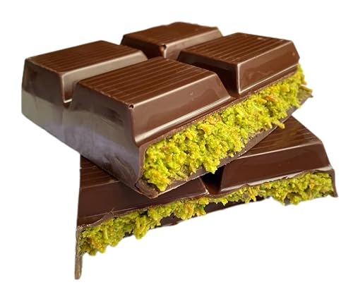 Dubai Schokolade 90g Original Pistazie - mit Schokolade, Pistazie und Kadayif (Engelshaar) Dubai Chocolate (90g, Pistazie) Süßigkeiten Geschenkidee + Heartforcards® Sticker von HEART FOR CARDS