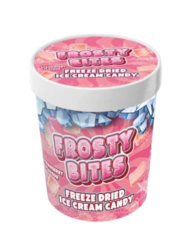 Frosty Bites Freeze Dried Ice Cream Candy 40g | Gefriergetrocknetes Eis in verschiedenen Sorten | Knuspriger & innovativer Snack | Einzigartiges Geschmackserlebnis (Strawberry Flavor) von HEART FOR CARDS