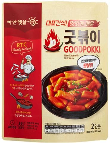Goodpokki Beutel Tteokbokki Reiskuchen - 363g Packung - Leckerer koreanischer Reiskuchen Snack mit würziger Sauce + Heartforcards® Versandschutz (Original) von HEART FOR CARDS