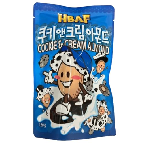 HBAF Almonds - leckere Koreanische Snack Mandeln - 1x120g Packung + Heartforcards® Versandschutz (120g, Mandel mit Keksgeschmack) von HEART FOR CARDS
