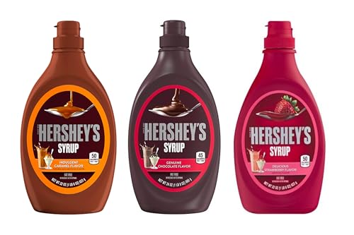 Hershey’s Syrup Trio | 3x 623g | Schokolade, Karamell & Erdbeere | Das ultimative Dessert-Topping-Set von HEART FOR CARDS