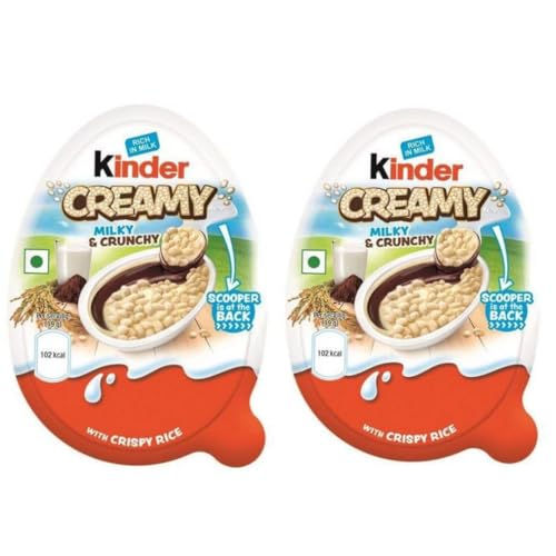 KINDER CREAMY - MILKY & CRUNCHY (19G) + Heartforcards® Versandschutz (2 Stück) von HEART FOR CARDS