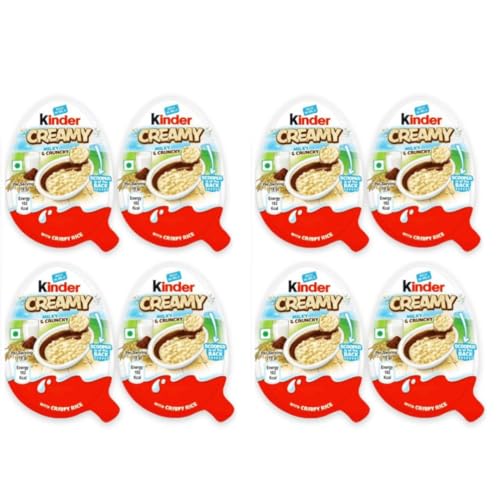 KINDER CREAMY - MILKY & CRUNCHY (19G) + Heartforcards® Versandschutz (8 Stück) von HEART FOR CARDS