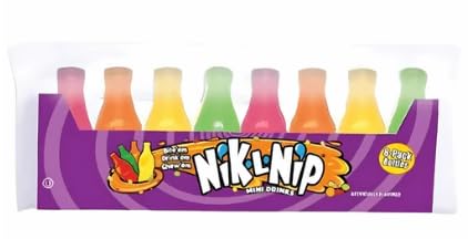 Nik-L-Nip Mini Drinks Original – 8er-Pack (2x 39g) – Flüssige Retro-Süßigkeit in essbaren Wachsflaschen – Kultiger Social Media Trend von HEART FOR CARDS