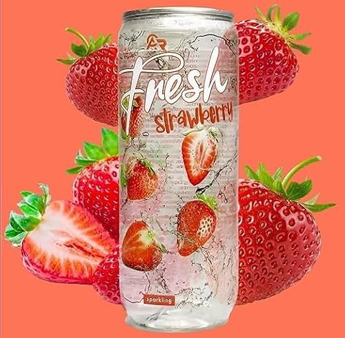 Packung - Fresh Drink 0.33ml - durchsichtige Dose + Heartforcards® Versandschutz (Strawberry, 12 Dosen) von HEART FOR CARDS