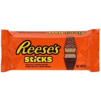 Reese's Sticks 2er 42g - (2 Knusperwaffel-Riegel mit Erdnussbutter-Füllung und Überzug aus Milchschokolade) + Heartforcards® Versandschutz (8 Riegel) von HEART FOR CARDS