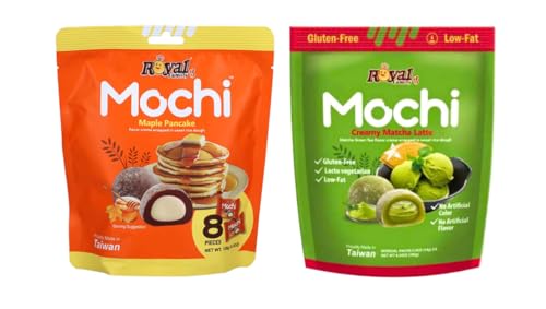Royal Family Mochi 2er-Set | Maple Pancake und Crème & Creamy Matcha Latte | 2 x 120 g | Weicher Reiskuchen mit cremiger Füllung | Perfekt als Dessert & Snack von HEART FOR CARDS