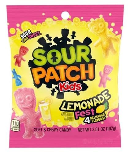 SOUR PATCH KIDS LEMONADE FEST (102G) - 4 leckere verschiedene sauere Limonaden Geschmäcker in einem Beutel + Heartforcards® Versandschutz von HEART FOR CARDS