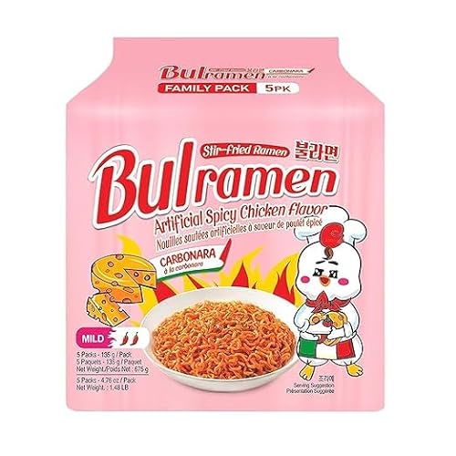 Seoul Bulramen Carbonara Hot Chicken Ramen 5er Pack Korean Buldak Ramyun + Heartforcards® Versandschutz von HEART FOR CARDS