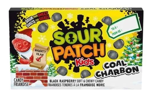Sour Patch Kids - Coal Charbon - 100g Packung Soft & Chewy Candy - Black Rasperry Flavoured Gummies + Heartforcards® Versandschutz von HEART FOR CARDS