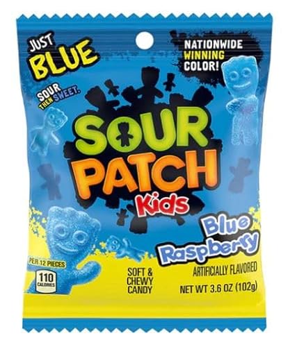 Sour Patch Kids - Geschmack: BLUE RASPERRY - 102g Packung - Fruchtgummi + Heartforcards® Versandschutz von HEART FOR CARDS