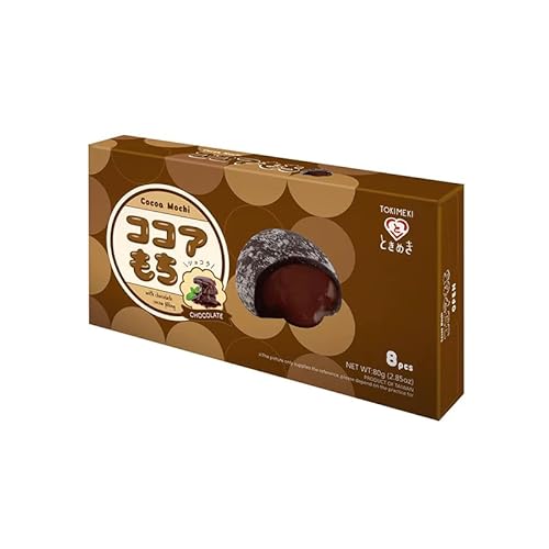 TOKIMEKI Premium Custard Mini Mochi - Geschmack CHOCOLATE - 80g Packung von HEART FOR CARDS