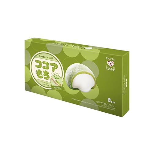 TOKIMEKI Premium Custard Mini Mochi - Geschmack MACHA - 80g Packung + Heartforcards® Versandschutz von HEART FOR CARDS