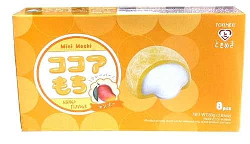 TOKIMEKI Premium Custard Mini Mochi - Geschmack MANGO - 80g Packung + Heartforcards® Versandschutz von HEART FOR CARDS
