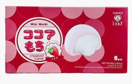 TOKIMEKI Premium Custard Mini Mochi - Geschmack STRAWBERRY - 80g Packung + Heartforcards® Versandschutz von HEART FOR CARDS