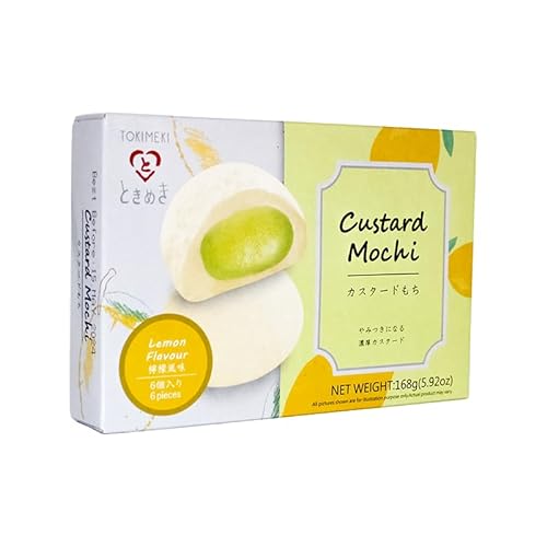 TOKIMEKI Premium Custard Mochi - Geschmack LEMON - 168g Packung + Heartforcards® Versandschutz von HEART FOR CARDS