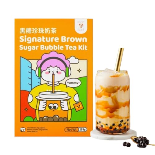 Tokimeki Bubble Tea Kit 255g | Einfach zu Hause zubereiten | Heiß oder kalt genießen perfekt zum Entspannen + Heartforcards® Versandschutz (Brown Sugar) von HEART FOR CARDS