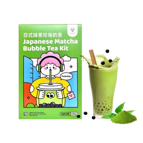 Tokimeki Bubble Tea Kit 255g | Einfach zu Hause zubereiten | Heiß oder kalt genießen perfekt zum Entspannen + Heartforcards® Versandschutz (Matcha) von HEART FOR CARDS