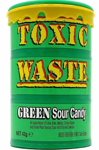 Toxic Waste Sour Candy Drums - 42g Fruchtgummi + Heartforcards® Versandschutz (GREEN) von HEART FOR CARDS