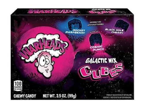 WarHeads Galactic Mix Cubes 99g -Tik Tok Black Tongue Sour Candy + Heartforcards® Versandschutz von HEART FOR CARDS