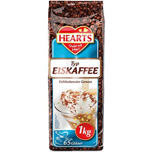 HEARTS Eiskaffee 1kg Getränkepulver, Perfekt für den Sommer, bis zu 65 Gläser von HEART's