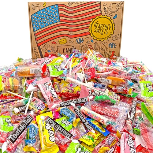 Heavenly Sweets | Geschenkbox mit amerikanischen Süßigkeiten – 120+ Stück Amerikanische Party-Süßigkeitenbox – Geburtstag Jahrestag Vatertag Muttertag Ostern | Süßigkeitenkorb von HEAVENLY SWEETS